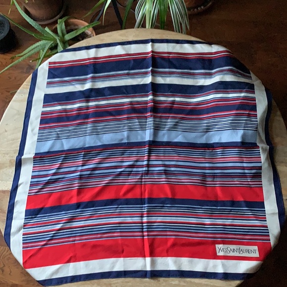 YSL Silk Scarf - red white blue - Picture 6 of 7